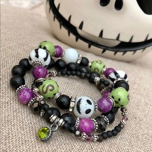 Spooky Nightmare Halloween Purple Beaded Bracelets